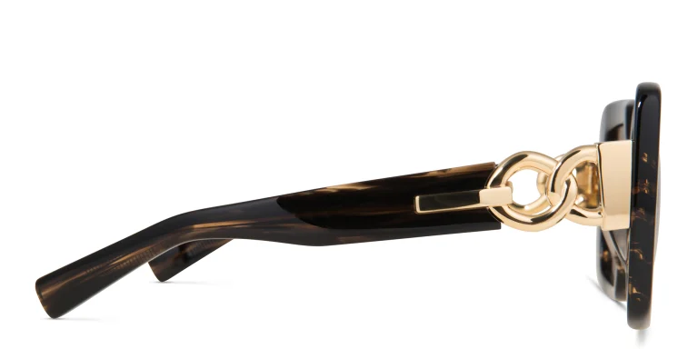 Shop BALMAIN La Royale Square Sunglasses in Brown online.