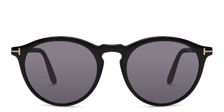 Shop TOM FORD Round Sunglasses in Black online.