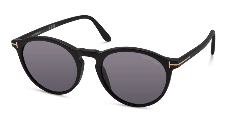 Shop TOM FORD Round Sunglasses in Black online.