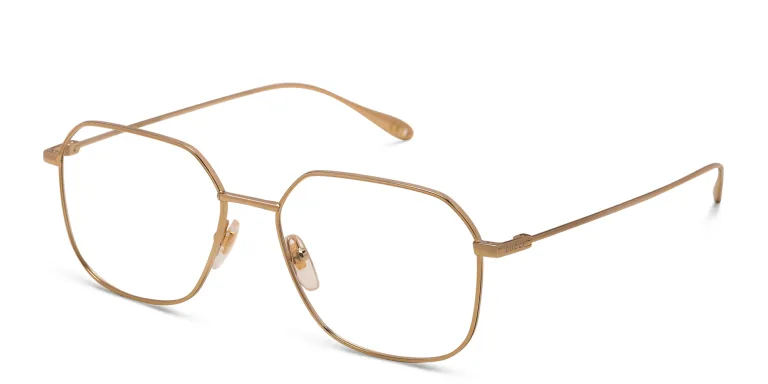 Shop GUCCI Rectangle Eyeglasses in Gold online.