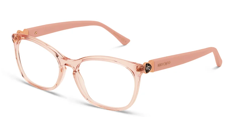 Shop JIMMY CHOO Rectangle Eyeglasses in Nude online.
