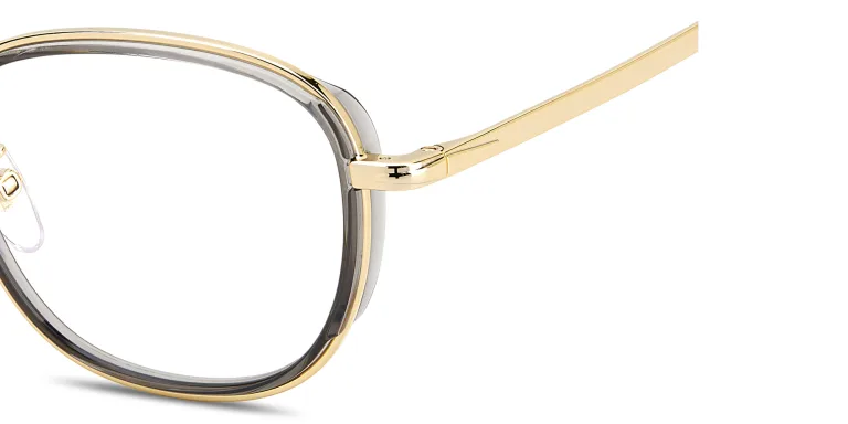 Shop DAVID BECKHAM Square Eyeglasses in Gold online.