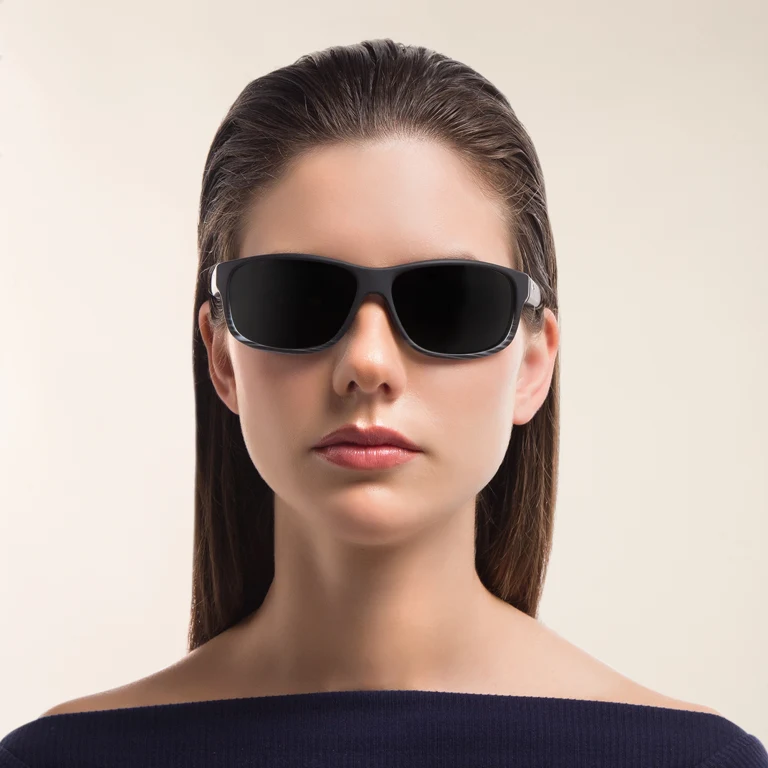 Shop Maui Jim Kaiwi Channel 840 Unisex Rectangle Sunglasses in Black online.