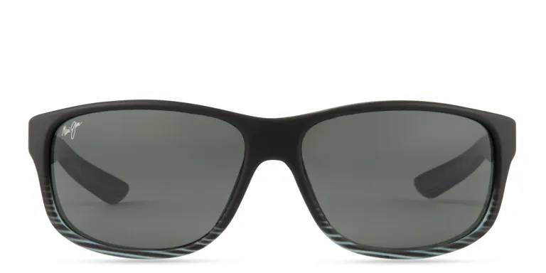 Shop Maui Jim Kaiwi Channel 840 Unisex Rectangle Sunglasses in Black online.