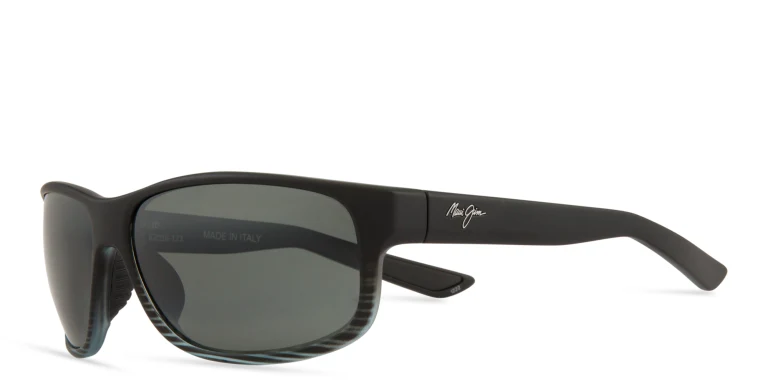 Shop Maui Jim Kaiwi Channel 840 Unisex Rectangle Sunglasses in Black online.