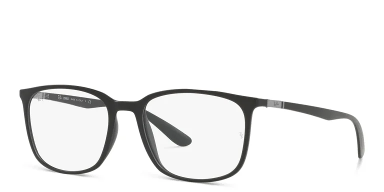 Shop Ray-Ban Unisex Square Eyeglasses in Black online.