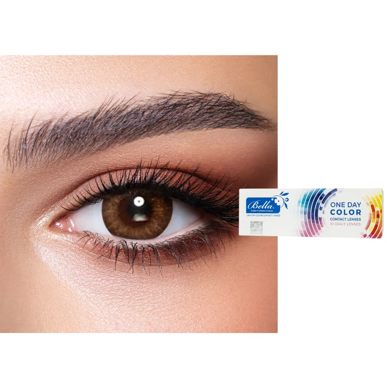 Shop Bella One-Day Color Contact Lenses - Almond Brown in Brown online.