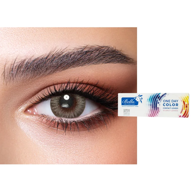 Shop Bella One-Day Color Contact Lenses - Platinum Gray in Grey online.