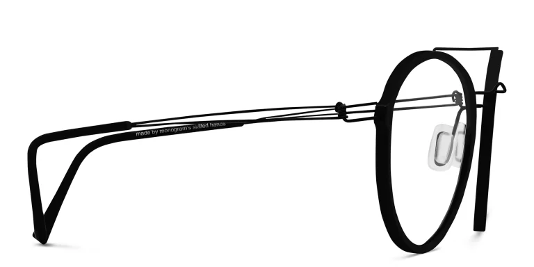 Shop MONOGRAM Unisex Round Eyeglasses in Black online.