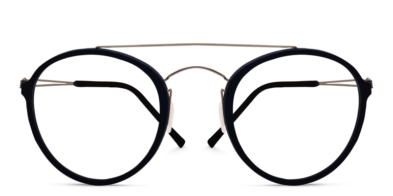 Shop MONOGRAM Unisex Round Eyeglasses in Blue online.