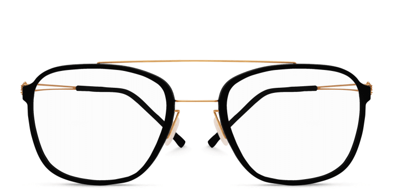 Shop MONOGRAM Unisex Square Eyeglasses in Gold online.