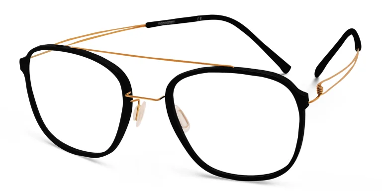 Shop MONOGRAM Unisex Square Eyeglasses in Gold online.