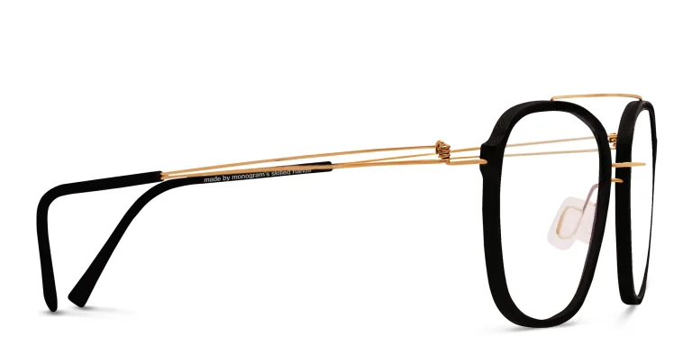 Shop MONOGRAM Unisex Square Eyeglasses in Gold online.