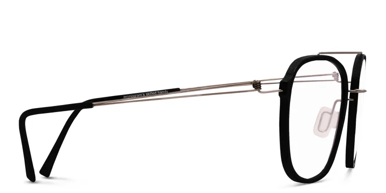 Shop MONOGRAM Unisex Square Eyeglasses in Black online.