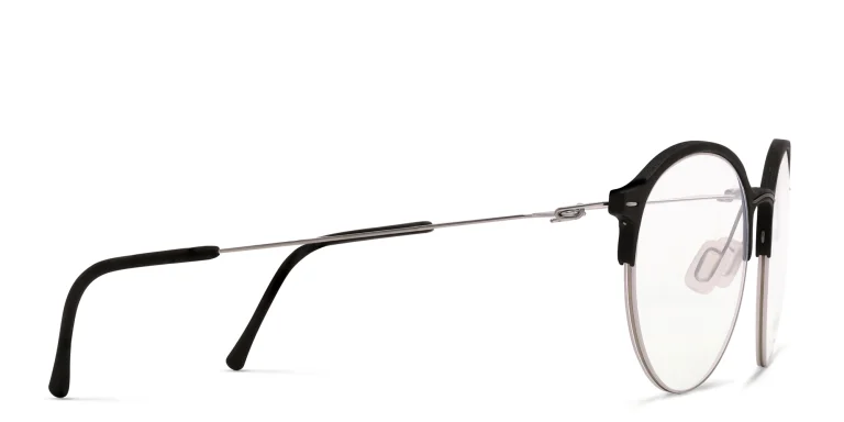 Shop MONOGRAM Unisex Half-Rim Round Eyeglasses in Black online.