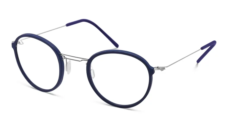 Shop MONOGRAM Unisex Round Eyeglasses in Blue online.