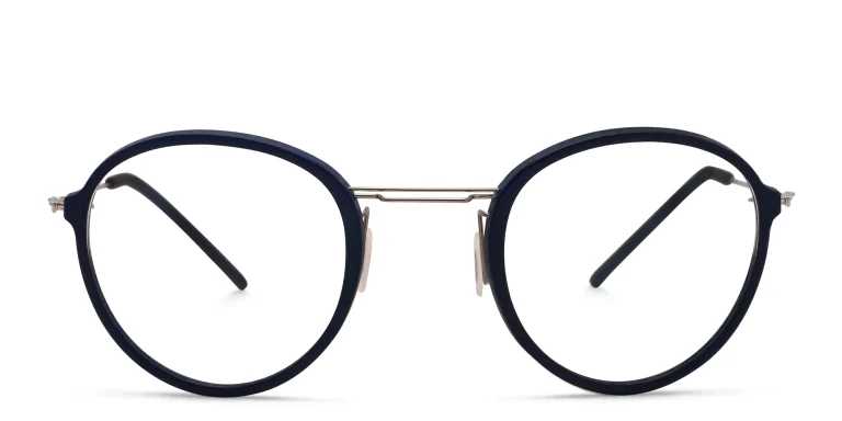 Shop MONOGRAM Unisex Round Eyeglasses in Blue online.