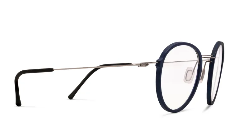 Shop MONOGRAM Unisex Round Eyeglasses in Blue online.