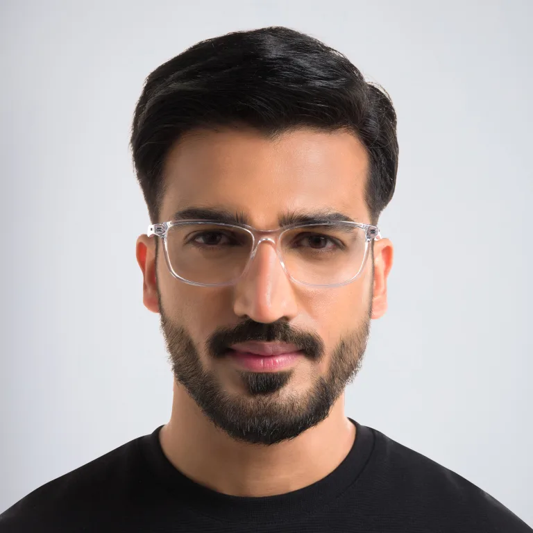 Shop EYE'M Wide Rectangle Eyeglasses in Clear online.
