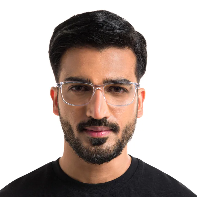 Shop EYE'M Wide Rectangle Eyeglasses in Clear online.