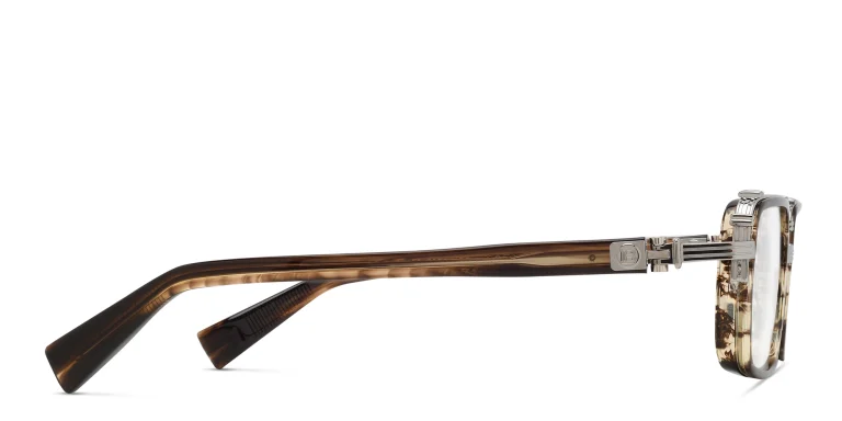 Shop BALMAIN Saint Jean Unisex Rectangle Eyeglasses in Brown online.