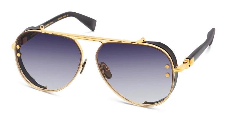 Shop BALMAIN Captaine Unisex Aviator Sunglasses in Gold online.