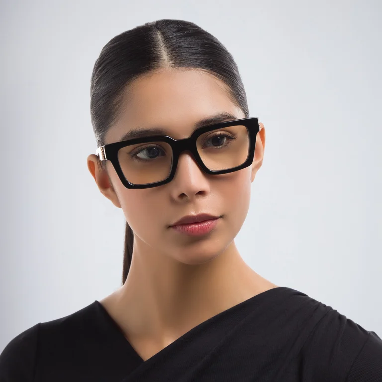 Shop OFF WHITE Style 21 Unisex Square Eyeglasses in Black online.