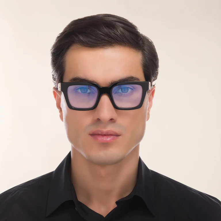 Shop OFF WHITE Style 21 Unisex Square Eyeglasses in Black online.