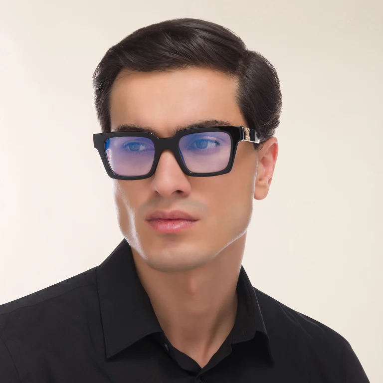 Shop OFF WHITE Style 21 Unisex Square Eyeglasses in Black online.