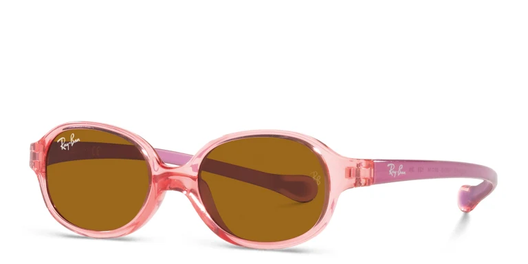 Shop Ray-Ban Junior Kids Round Sunglasses in Pink online.