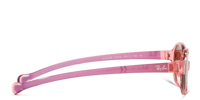 Shop Ray-Ban Junior Kids Round Sunglasses in Pink online.