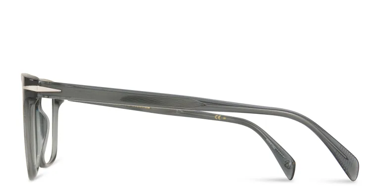 Shop DAVID BECKHAM Wide Rectangle Eyeglasses in Grey online.