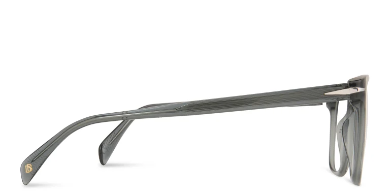 Shop DAVID BECKHAM Wide Rectangle Eyeglasses in Grey online.