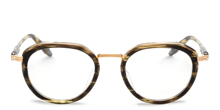 Shop AKONI Camera Unisex Round Eyeglasses in Havana online.