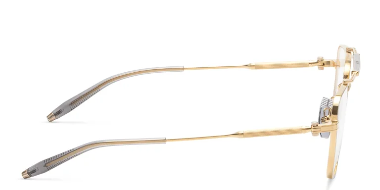 Shop AKONI Europa Unisex Square Eyeglasses in Gold online.