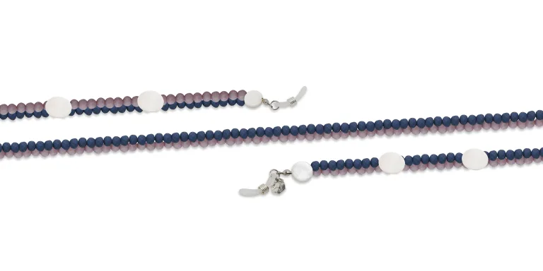 Shop The RICCI DISTRICT Crystals & Mother of Pearl Glasses Chain in Pink online.