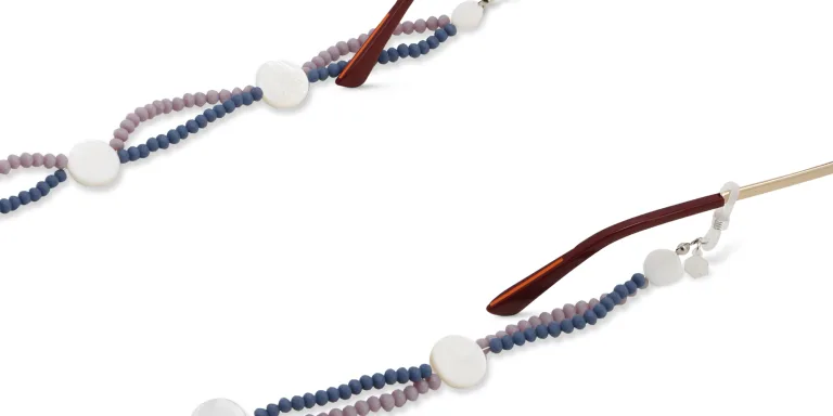 Shop The RICCI DISTRICT Crystals & Mother of Pearl Glasses Chain in Pink online.