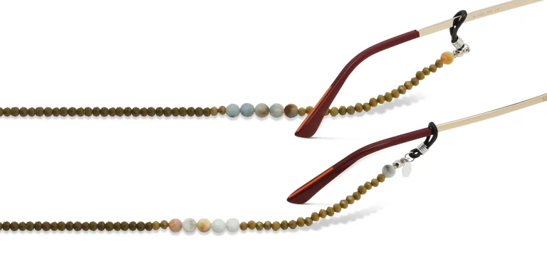 Shop The RICCI DISTRICT Crystals & Amazonite Glasses Chain in Brown online.