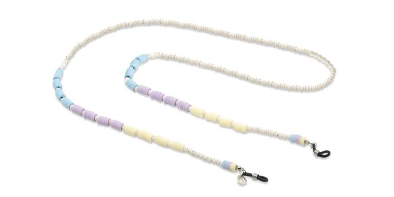 Shop The RICCI DISTRICT Howlite & Polymer Beads Glasses Chain in White online.