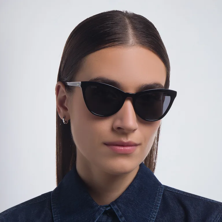 Shop EYE'M Cat Eye Sunglasses in Black online.