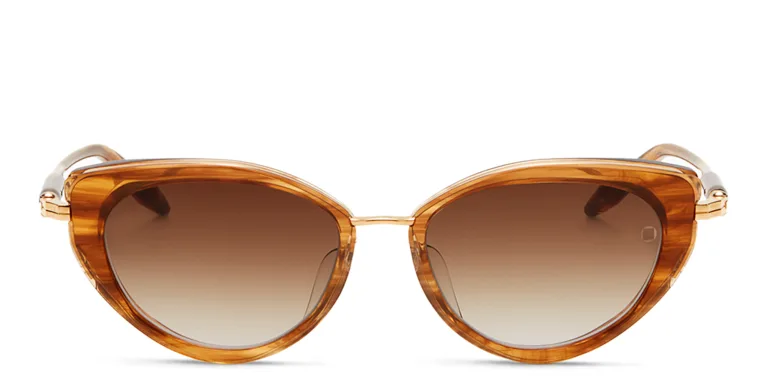 Shop AKONI Athena Cat Eye Sunglasses in Gold online.