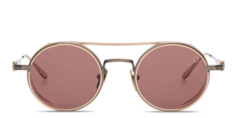 Shop AKONI Eris Anniversary Edition Unisex Round Sunglasses in Gold online.