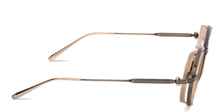 Shop AKONI Eris Anniversary Edition Unisex Round Sunglasses in Gold online.
