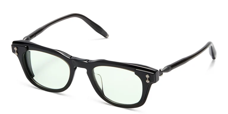 Shop AKONI Orion Round Eyeglasses in Black online.