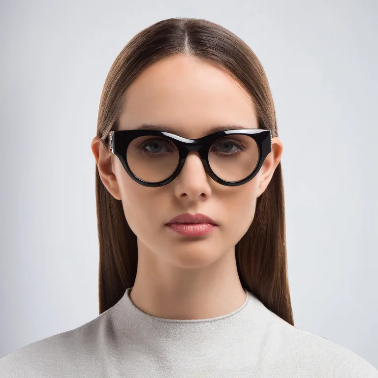 Shop OFF WHITE Unisex Round Eyeglasses in Black online.