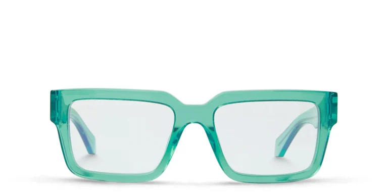 Shop OFF WHITE Unisex Square Eyeglasses in Green online.