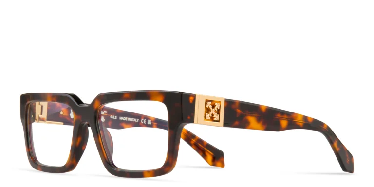 Shop OFF WHITE Unisex Square Eyeglasses in Havana online.