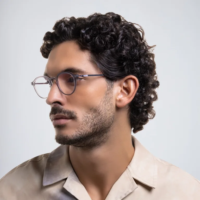 Shop MYKITA Unisex Saga Round Eyeglasses in Grey online.