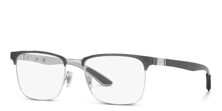 Shop Ray-Ban Unisex Square Eyeglasses in Grey online.