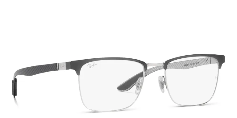 Shop Ray-Ban Unisex Square Eyeglasses in Grey online.